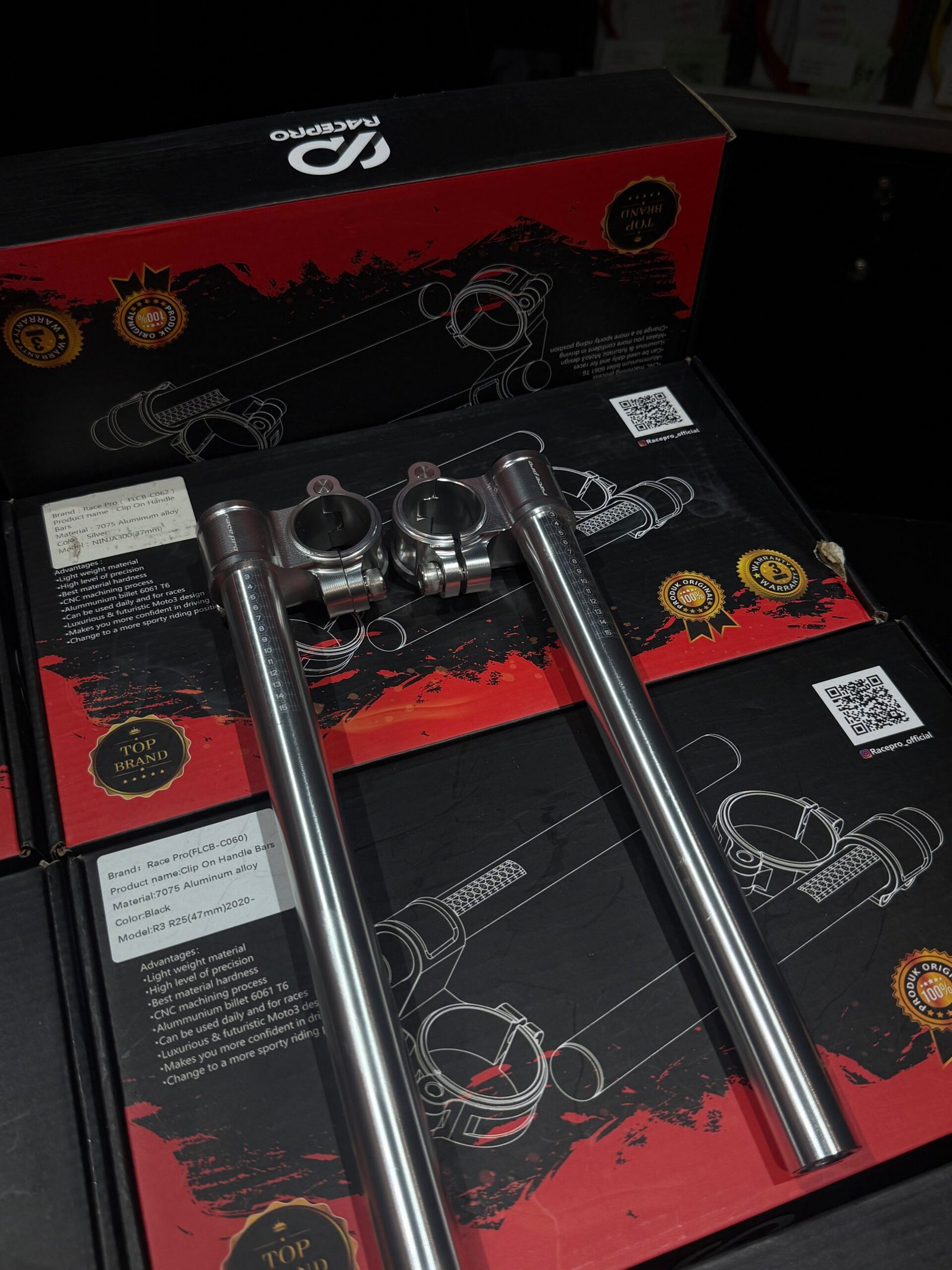 RacePro Clip-On Handlebar & Triple Clamp Set – Yamaha R15 V2 - Image 2