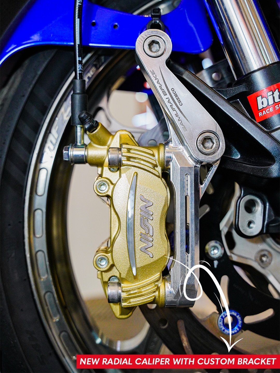Nissin Samurai Radial 4-Piston Caliper - GOLD - Image 2