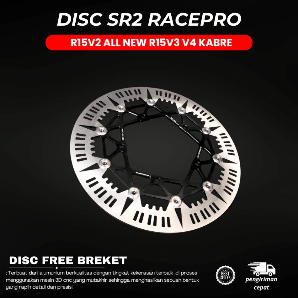 RacePro SR2 Floating Brake Disc – Yamaha R15 V2/V3/V4 - Image 2