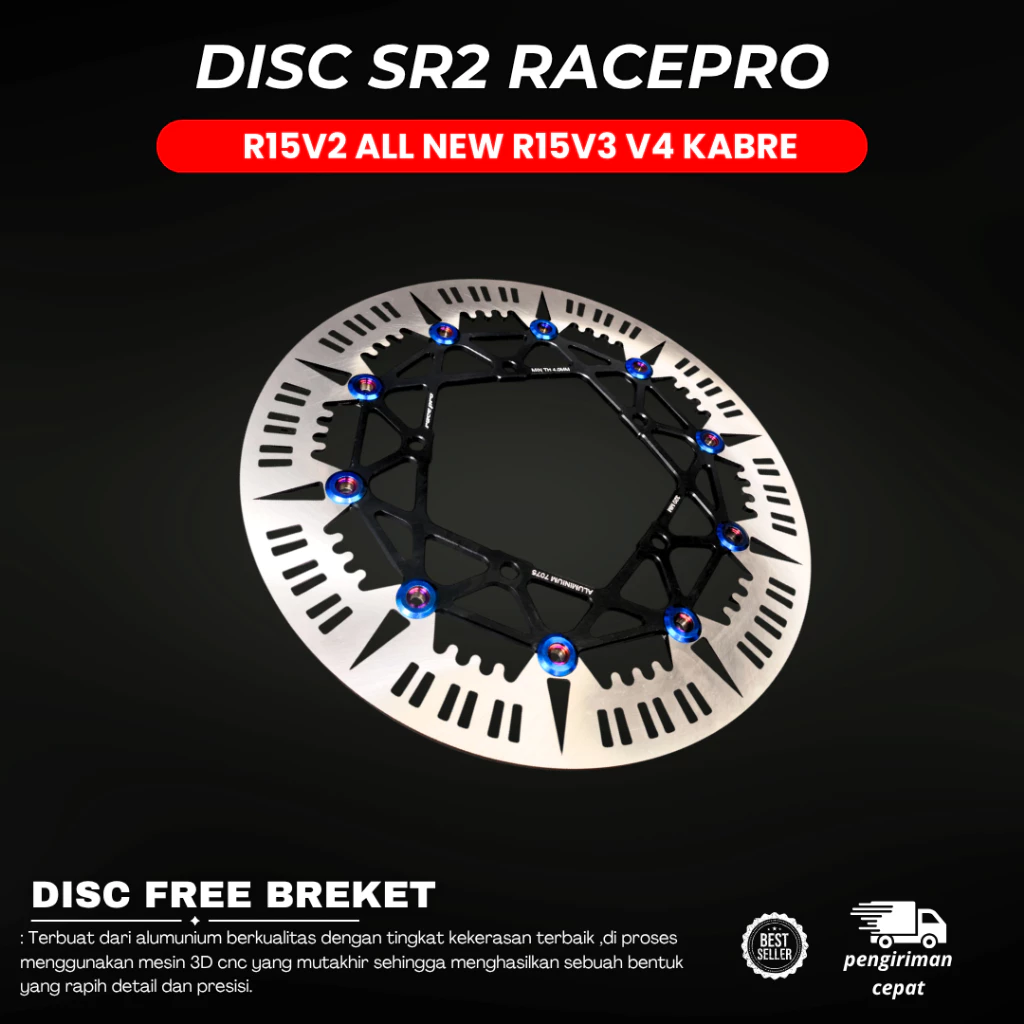 RacePro SR2 Floating Brake Disc – Yamaha R15 V2/V3/V4 - Image 3